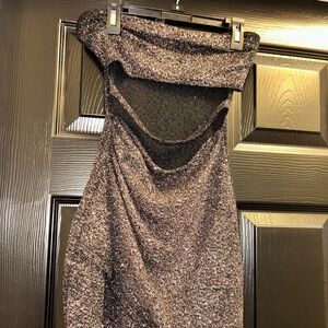Windsor size small black/silver sparkly strapless mini dress
